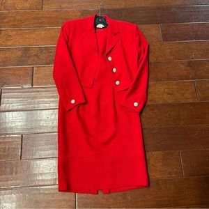 Maggy London Sheath Red Dress Suit Jacket Size 6